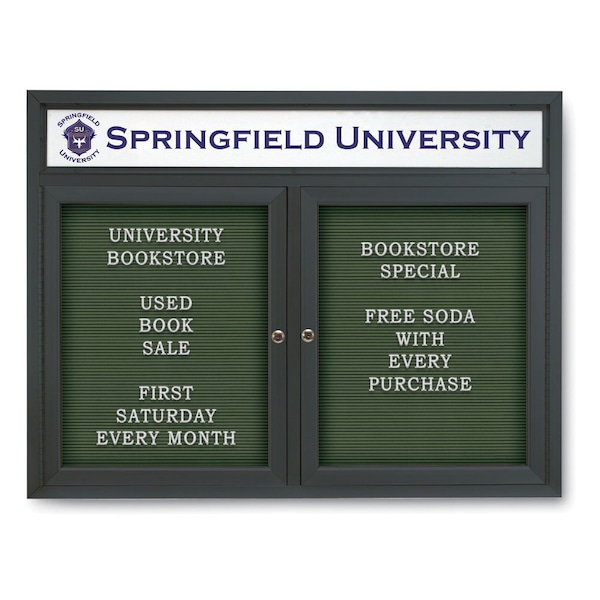 Indoor Enclosed Combo Board, 42"x32", Bronze Frame/Burgundy & Burgundy